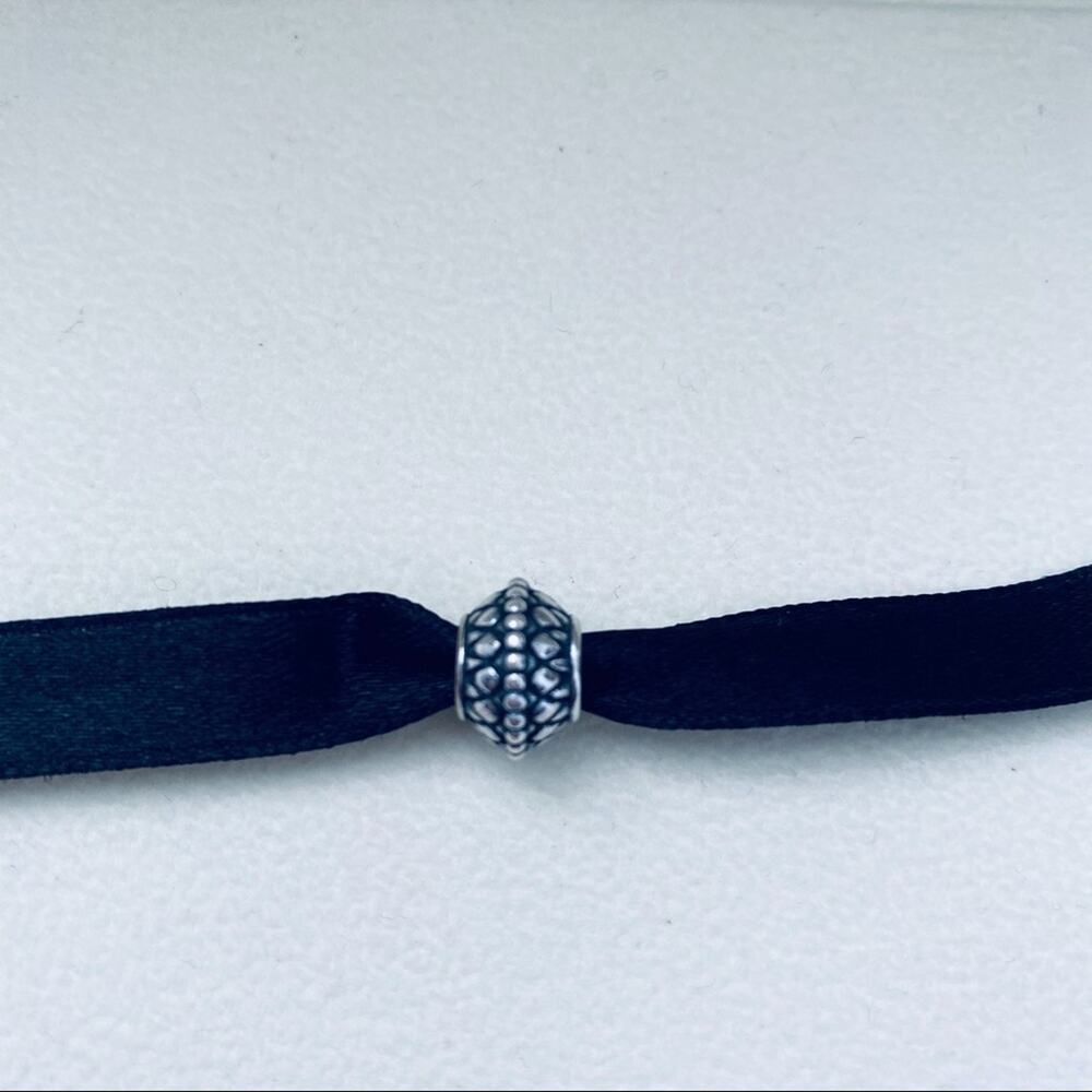 Pandora silver crackle bead